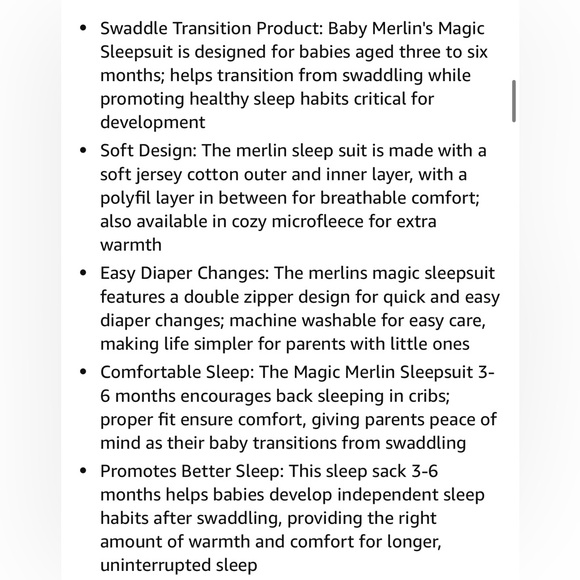 Baby Merlin’s Magic Sleepsuit 100% cotton in the color cream - Size SMALL - Picture 10 of 10